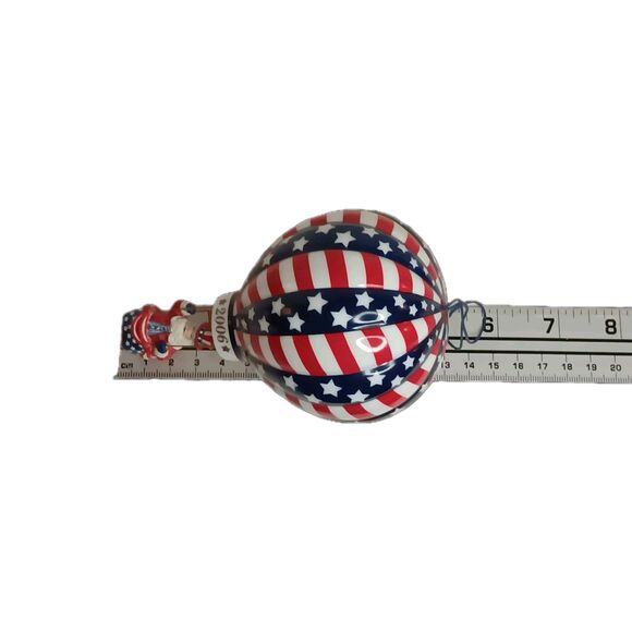 Danbury Mint Santa In Hot Air Balloon Ornament Stars And Stripes 2006 With Box - Picture 8 of 11